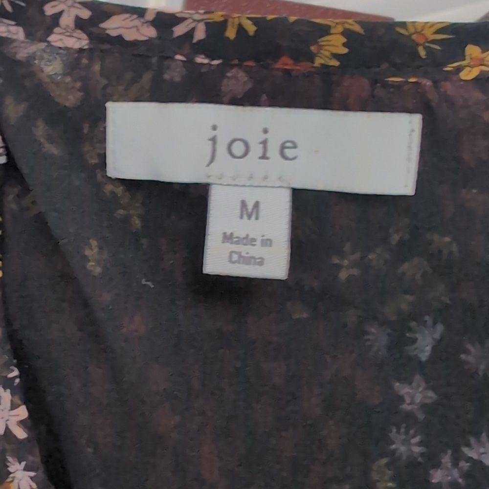Joie Silk Whimsy Goth Flowy Floral Print Top with Ruffle Detail on Sleeves Boho - Picture 7 of 8